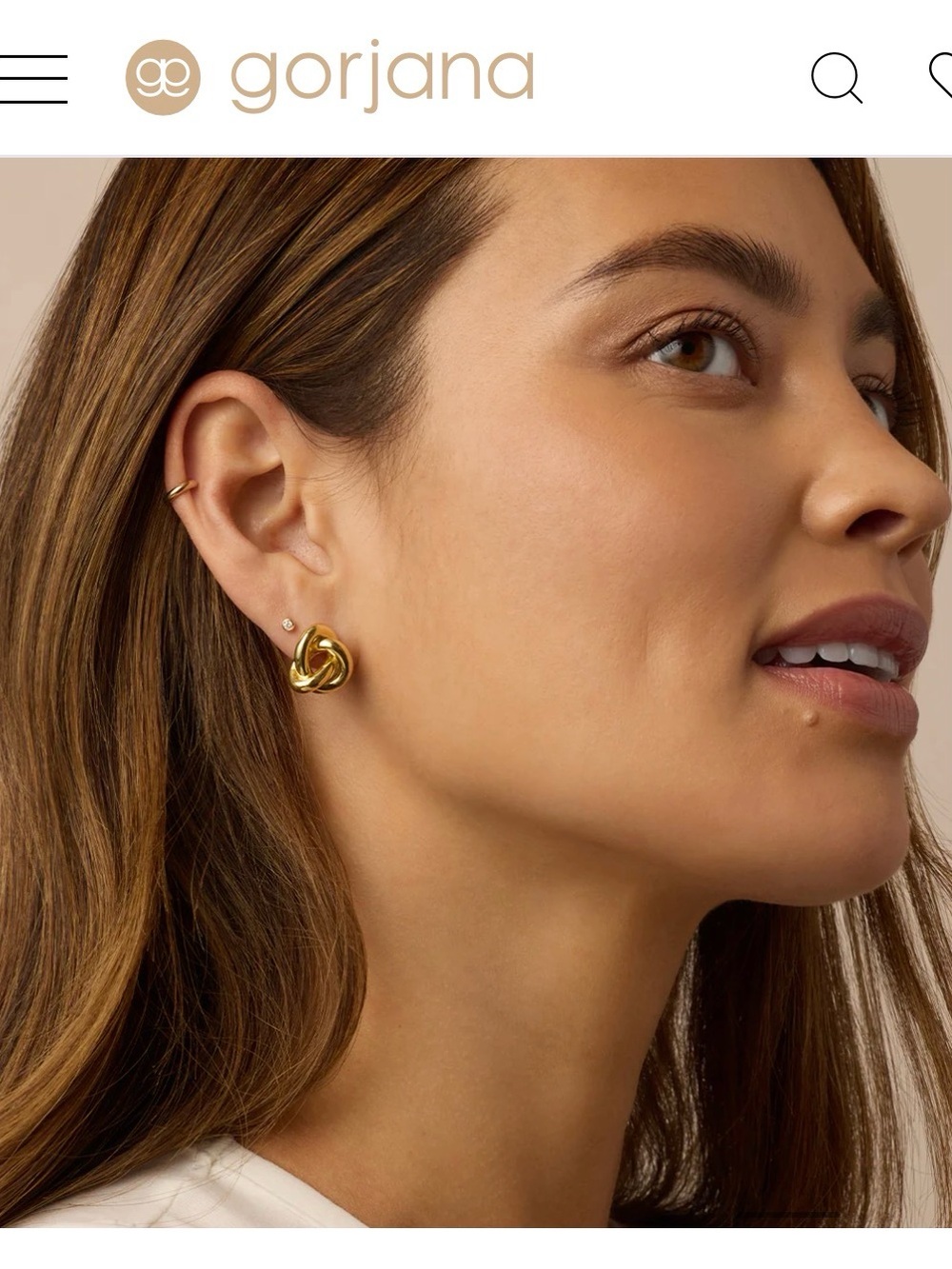 Gorjana Polished Gold Twist Knot Stud Earrings